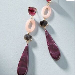 New Anthropologie Rebekah Stone Drop Dangle Earrings